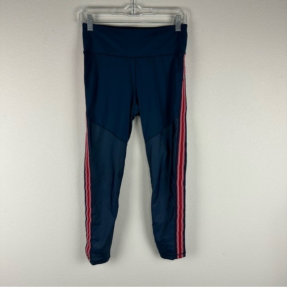 Sweaty Betty Blue Red Stripe Power Athletic Athleisure Leggings UK 8 US 4 - Picture 1 of 7